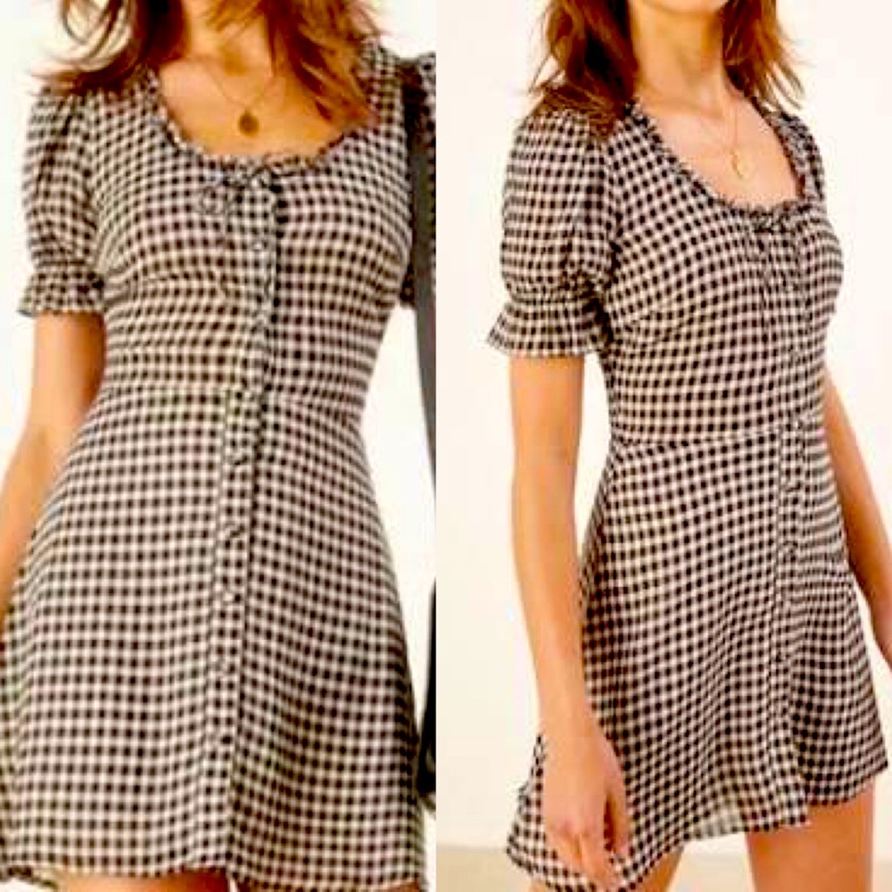 Reformation Black and White Gingham Dress